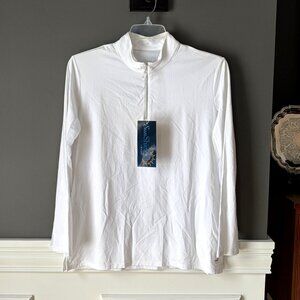 NWT Sunshield Smartpak White Long Sleeve 1/4 Zip Riding Shirt Top Sunshirt XL